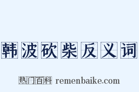 韩波砍柴反义词是什么意思的图片